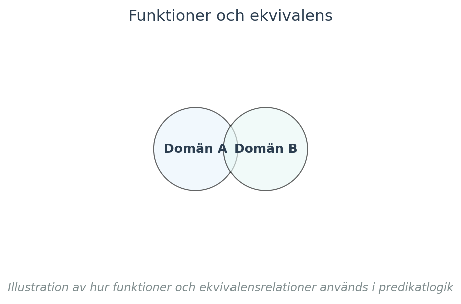 Illustration av hur funktioner och ekvivalensrelationer används i predikatlogik